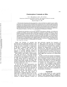 Chemisorption of Ammonia on Silica: A Study