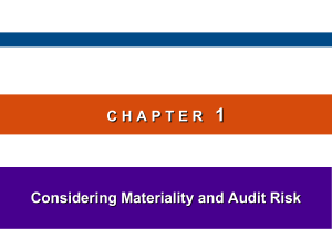 Chapter 1 Materiality and Audit Risk