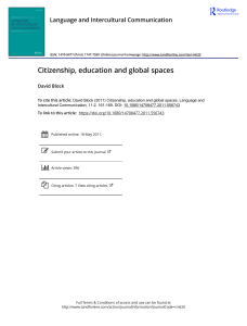 Citizenship, Education, and Global Spaces: A Journal Article