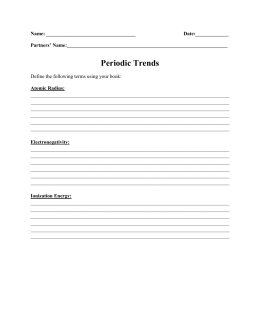 30 Periodic Trends Atomic Radius Worksheet Answer Key Worksheet Project List