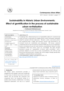 Sustainability in Historic Urban Environments: Effect of gentrification in the process of sustainable urban revitalization