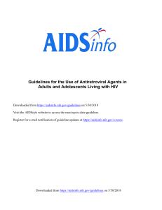 Guidelines for the Use of Antiretroviral Agents in Adults and Adolescents Living with HIV
