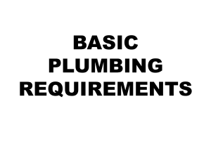 BASIC PLUMBING REQUIREMENTS