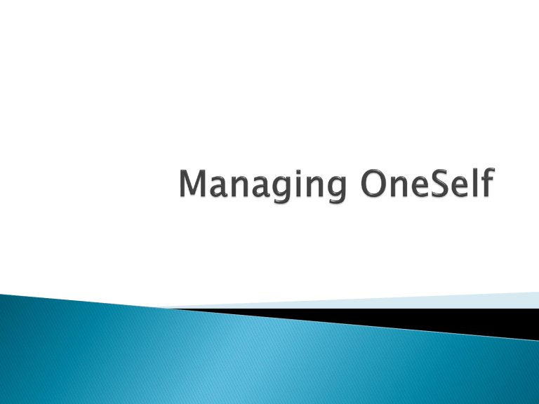 Managing OneSelf V1