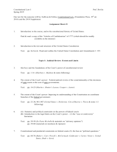 US Const 1 2019 assignment sheet 1