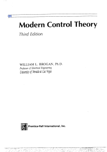 Modern Control Theory Textbook, 3rd Edition