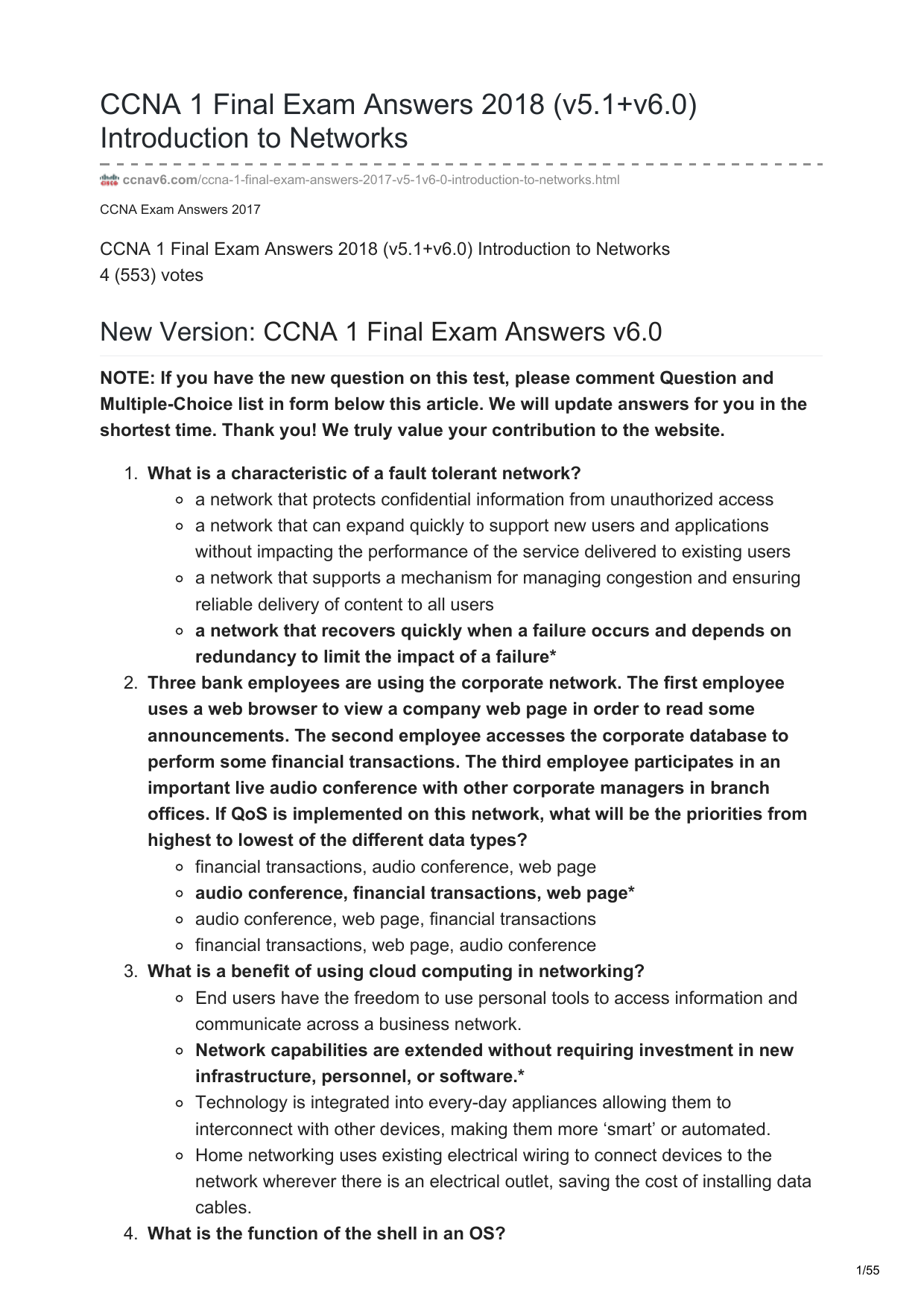 ccna 1 v5 chapter 6 exam answers
