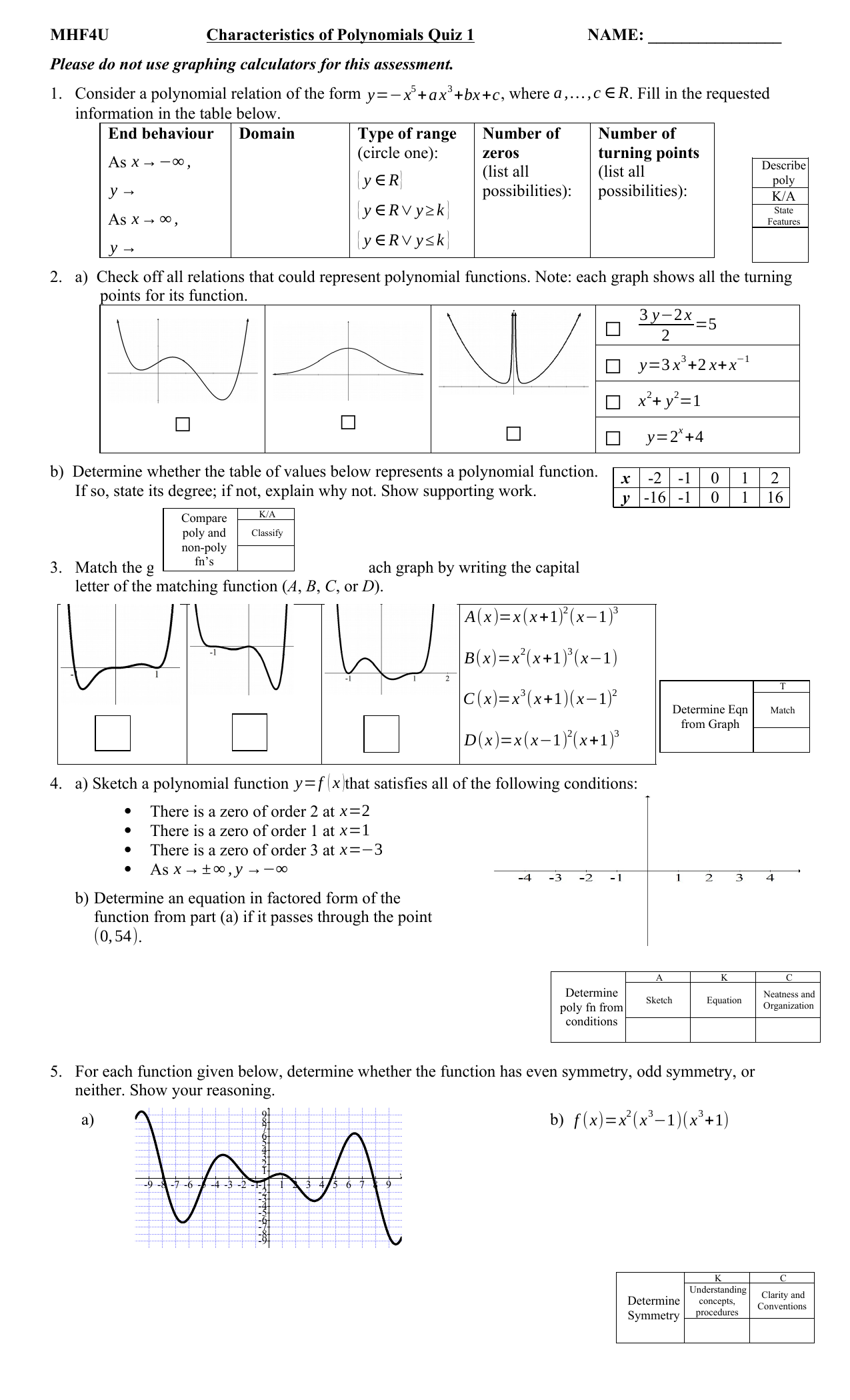 Polynomial Quiz