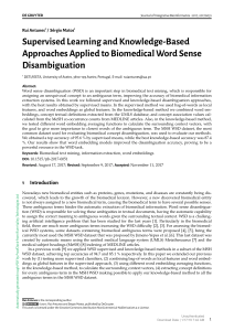 [Journal of Integrative Bioinformatics] Supervised Learning and Knowledge-Based Approaches Applied to Biomedical Word Sense Disambiguation