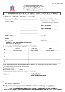 BORANG PERMOHONAN ISBN (B2)