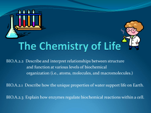 Unit 1 Chemistry of Life Ppt
