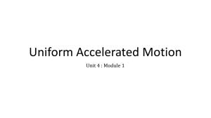 Uniform Accelerated Motion lesson
