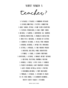 What Makes a Teacher 