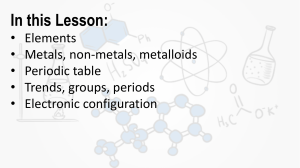 Chemistry 2 elements metals non metals periodic table