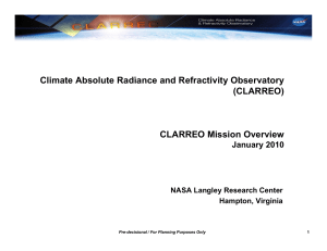 CLARREO Mission Overview January 2010 v4