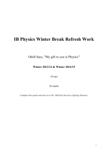 IB Physics 2 winter