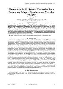 Monovariable Hinf Robust control of PMSM