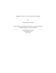 Supraglottic Airway Use in the Adult Obese Population