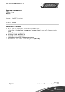 Business management paper 2  HL