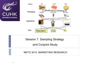 Sampling Strategy & Conjoint Study: Marketing Research