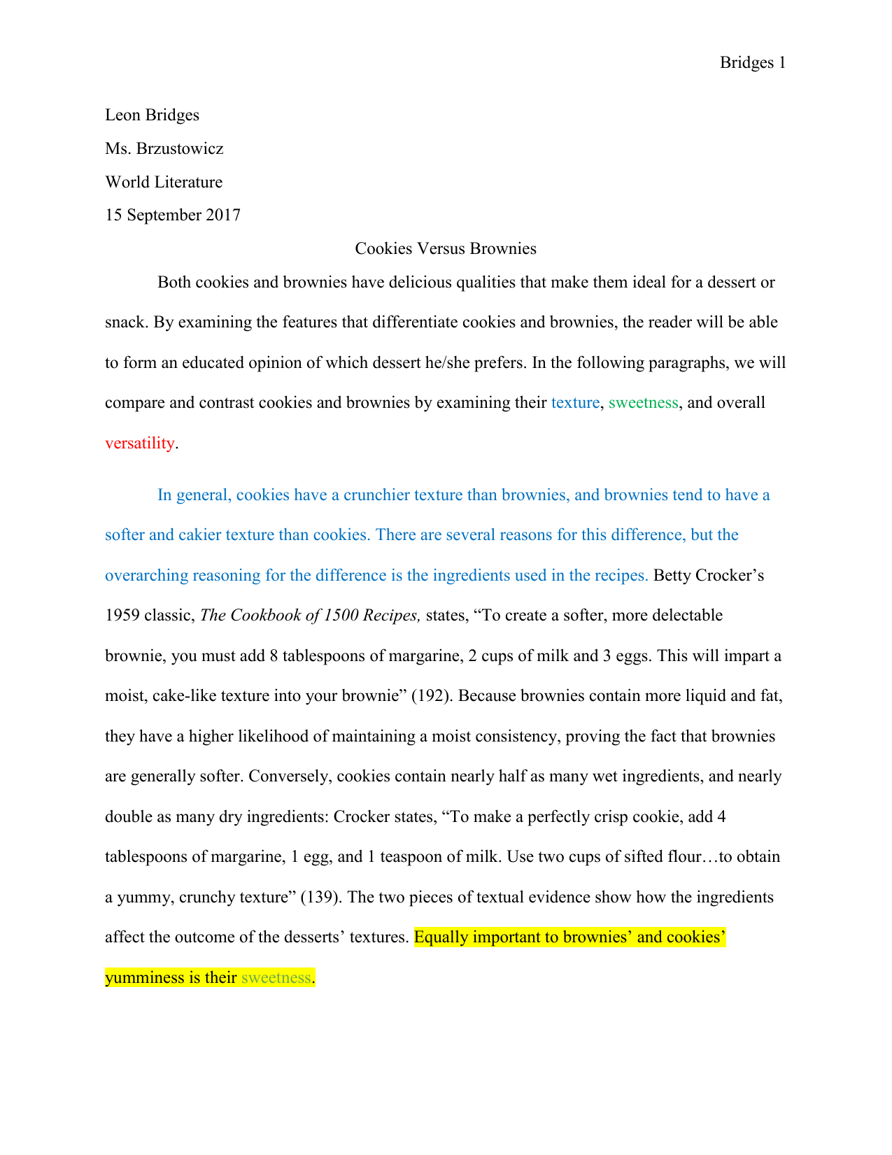 essay format grade 10