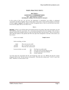 TOEFL PRACTICE TEST-2 SECTION 1 LISTENIN