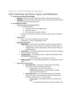 A&P Chapter 1 book notes - lab ws