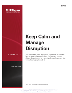 Keep Calm and Manage Disruption