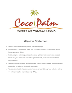 Coco Resorts Mission Statement: Guest Service & Employee Focus