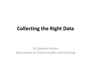 Collecting the right data  1 