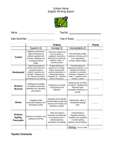 Writing Rubric