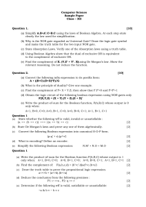 Computer Science Sample Papers XII