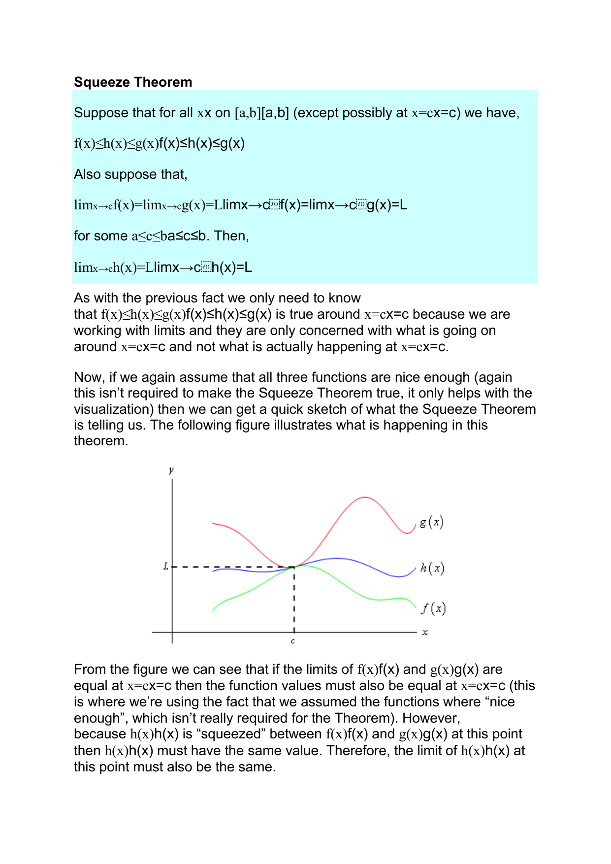 Squeeze Theorem