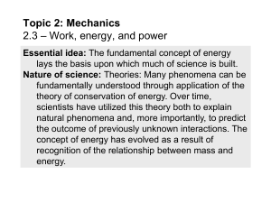 Topic 2.3 - Work, energy and power