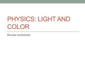 physics light and color review worksheet