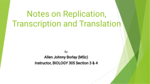 Notes on Transcription and Translation-1