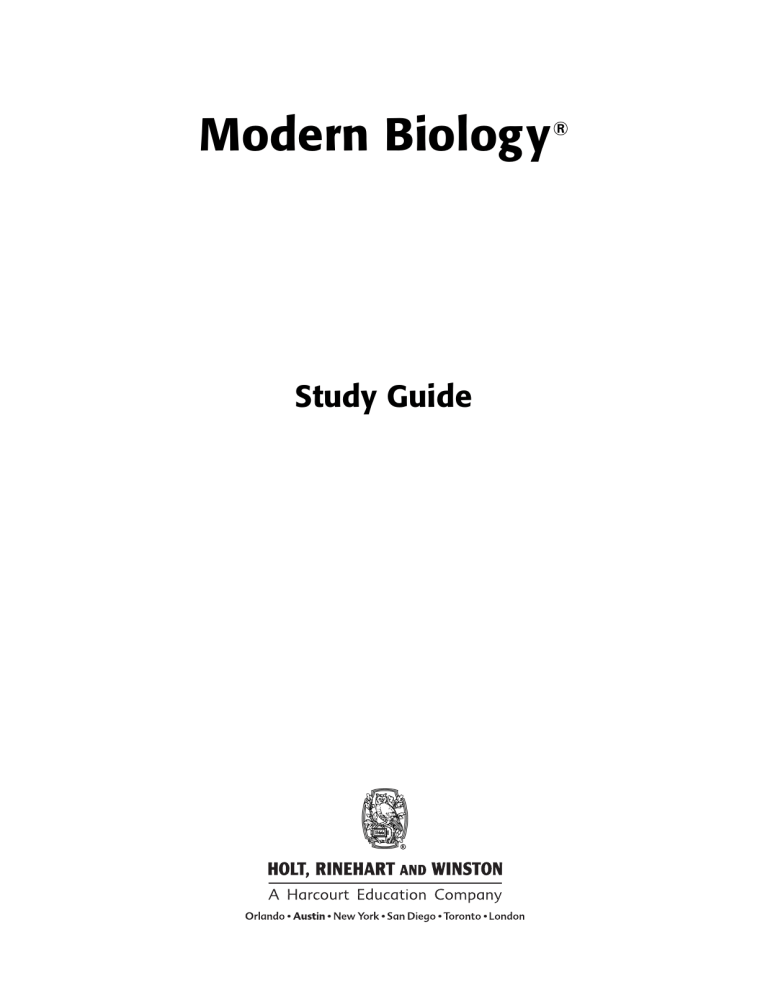 modern bio study guide answers 25-1