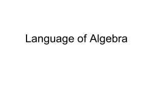 Language of Algebra