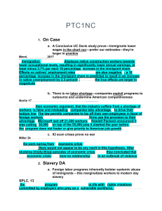 Immigration, Labor, and Economic Crisis Briefing Document