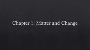 Notes - Matter and Change
