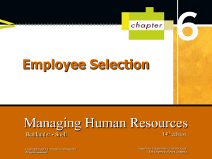 MHR14eCh06 - Employee Selection