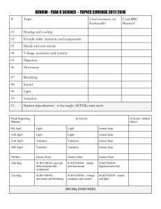 STUDENT REVIEW SHEET - YEAR 8- TOPICS COVERED 2017-18