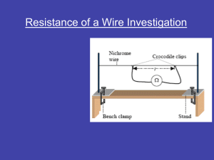 Resistance of wire ISA