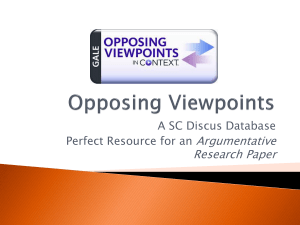 DISCUS Opposing Viewpoints