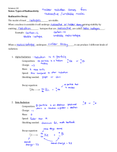 types of radioactivity