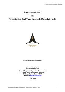 CERC-Re-designing Real Time Electricity Markets in India