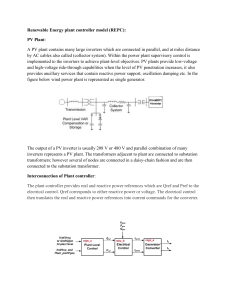 Renewable Energy plant controller model