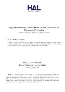 High Performance Convolutional Neural Networks for Document Processing