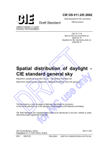 Spatial distribution of daylight - CIE standard general sky