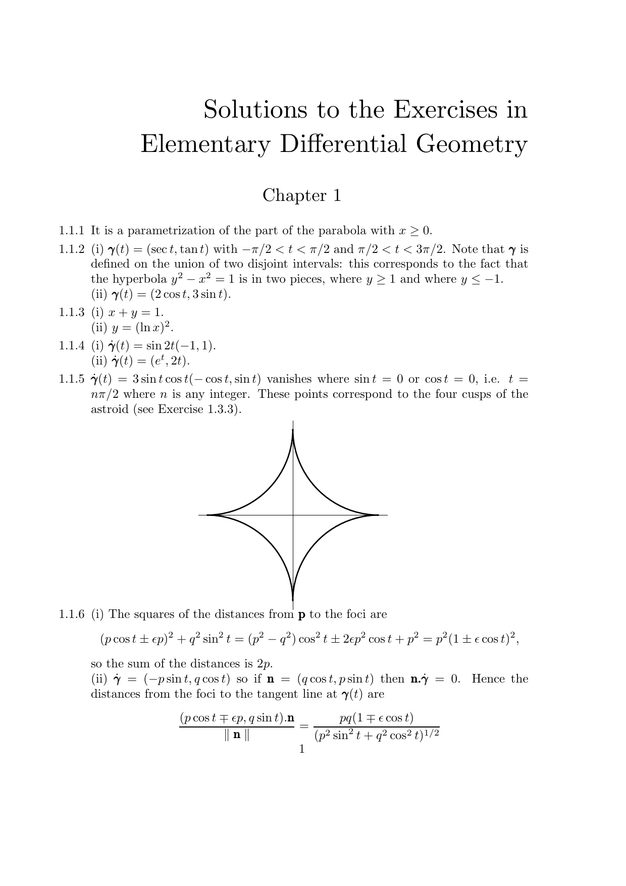 Andrew Pressley Solutions Manual To Elementary Differential Geometry